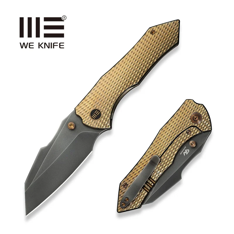 WEKNIFE High-Fin XL Thumb Stud Knife Titanium Handle (3.48" CPM 20CV Blade) WE24010-3