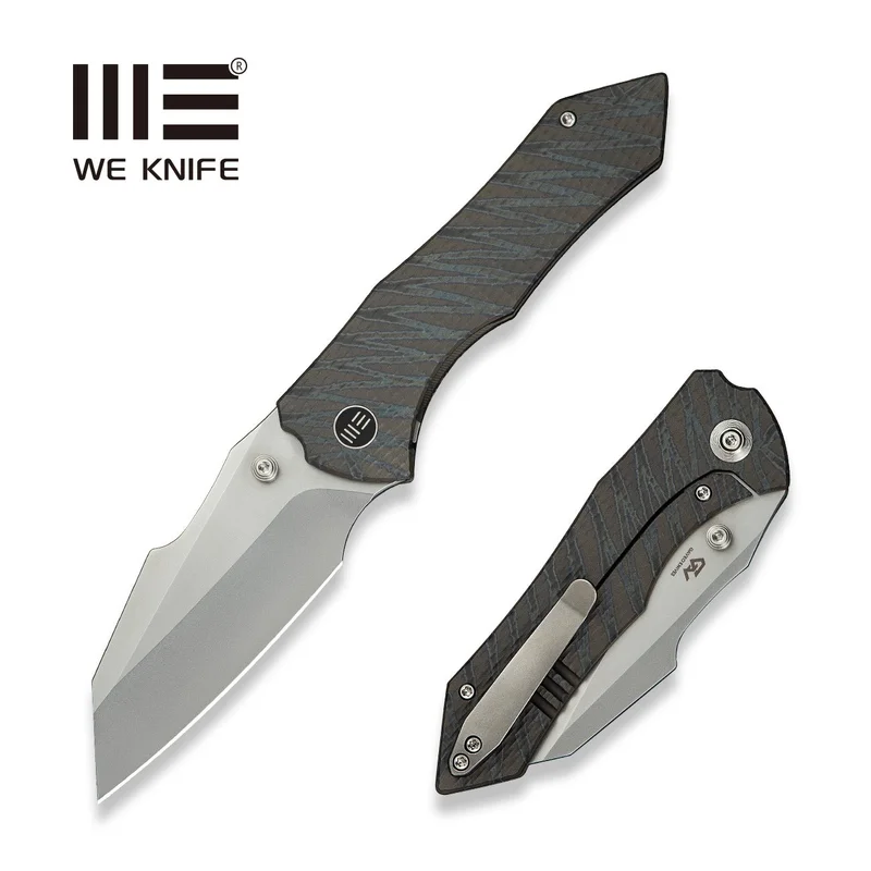 WEKNIFE High-Fin XL Thumb Stud Knife Titanium Handle (3.48" CPM 20CV Blade) WE24010-4