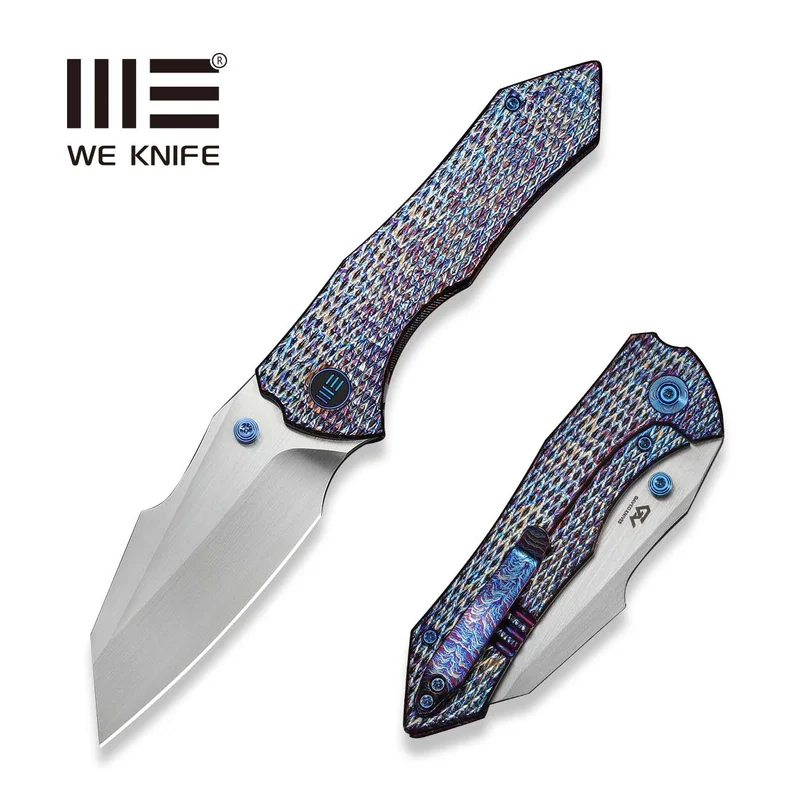 WEKNIFE High-Fin XL Thumb Stud Knife Titanium Handle (3.48" CPM 20CV Blade) WE24010-5