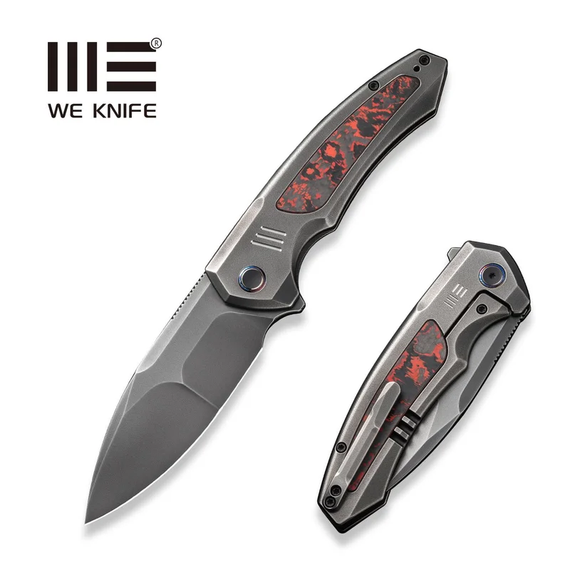 WEKNIFE Hyperactive Flipper Knife Titanium & FatCarbon Fiber Handle (3.8" Vanax Blade) WE23030-2