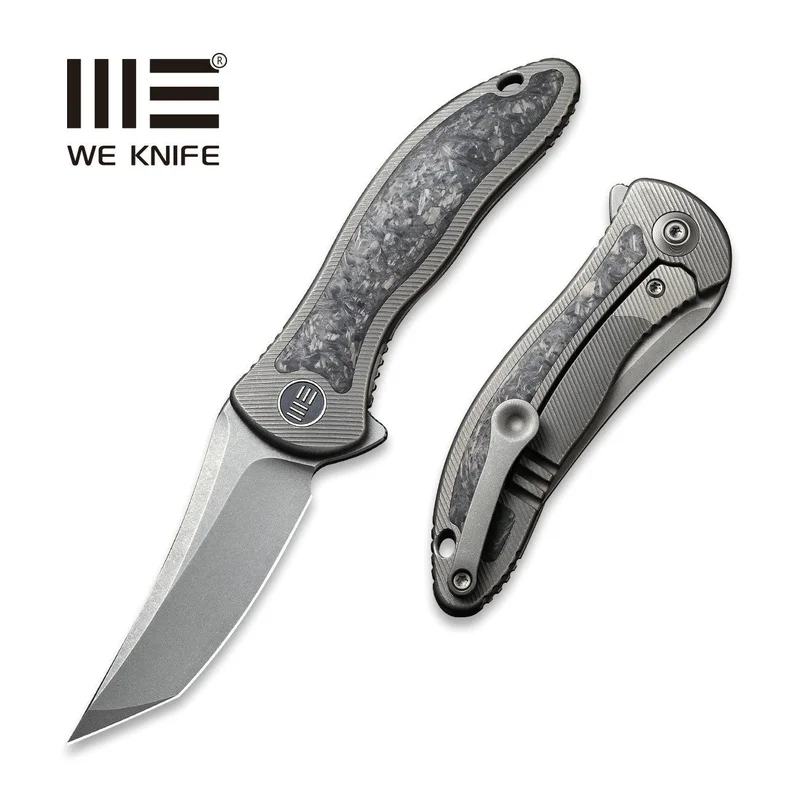 WEKNIFE Mini Synergy Flipper Knife Titanium & Carbon Fiber Handle (2.93" CPM 20CV Blade) 2012CF-A