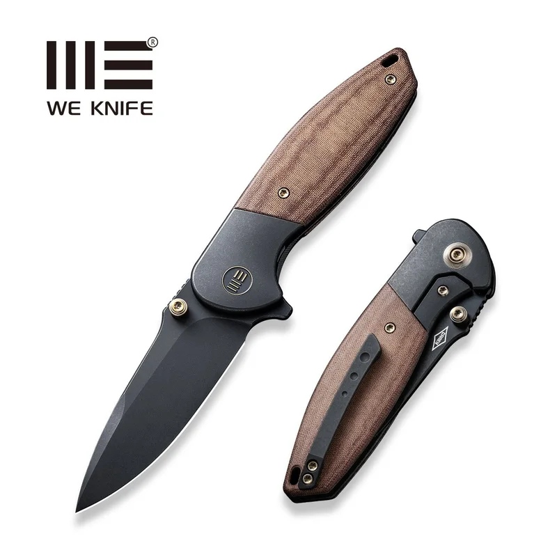 WEKNIFE Nitro Mini Flipper & Thumb Stud Knife Titanium & Micarta Handle (3.13" CPM 20CV Blade) WE22015-4