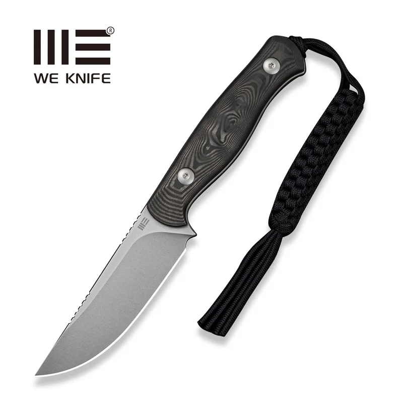 WEKNIFE Notchline Fixed Blade Knife Black Rose Carbon Fiber (3.45" Stonewashed CPM S35VN Blade) WE25047 Sample1