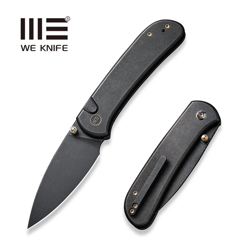 WEKNIFE Qubit Thumb Stud & Button Lock Knife Titanium Handle (3.2" CPM 20CV Blade) WE22030F-1