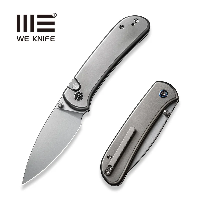 WEKNIFE Qubit Thumb Stud & Button Lock Knife Titanium Handle (3.2" CPM 20CV Blade) WE22030F-2