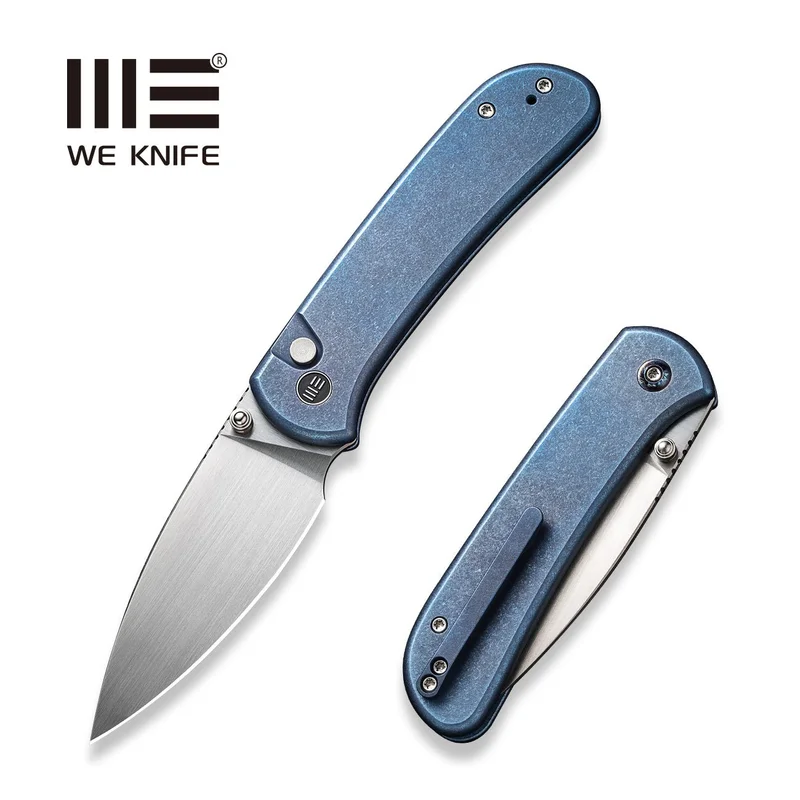 WEKNIFE Qubit Thumb Stud & Button Lock Knife Titanium Handle (3.2" CPM 20CV Blade) WE22030F-3