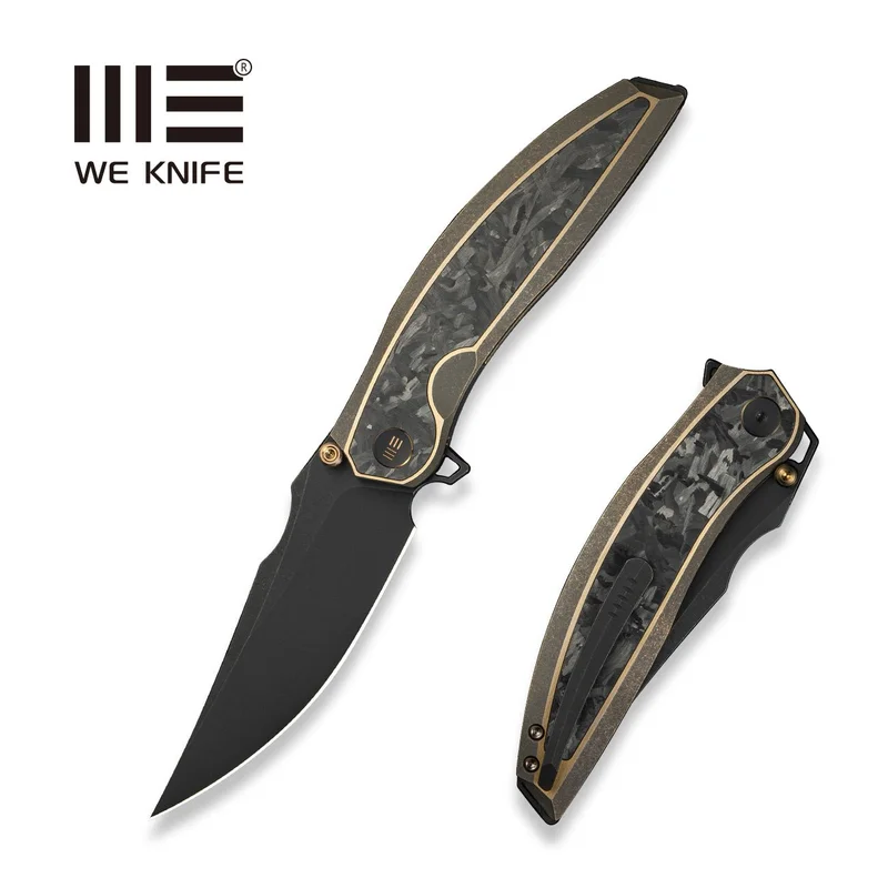 WEKNIFE Quinseris Flipper & Thumb Stud Knife Titanium & Carbon Fiber Handle (3.96" M390 Blade) WE23093-2