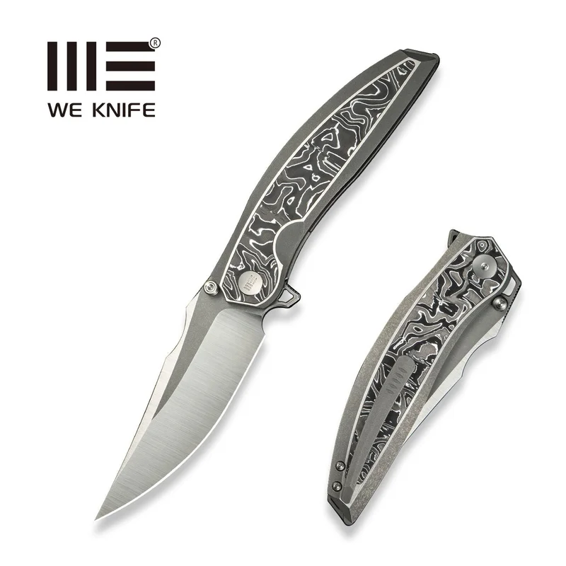WEKNIFE Quinseris Flipper & Thumb Stud Knife Titanium & Carbon Fiber Handle (3.96" M390 Blade) WE23093-3