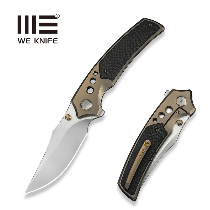 WEKNIFE Skynix Flipper & Thumb Stud Knife Titanium & Carbon Fiber Handle (3.7" M390 Blade) WE24087-3