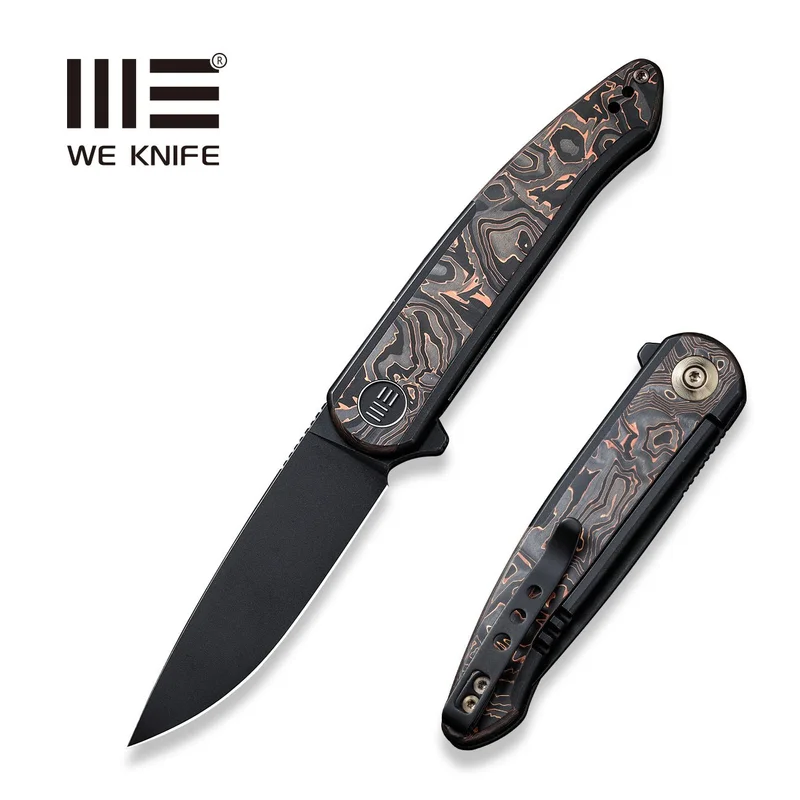 WEKNIFE Smooth Sentinel Flipper Knife Titanium & Carbon Fiber Handle (2.97" CPM 20CV Blade) WE20043-6