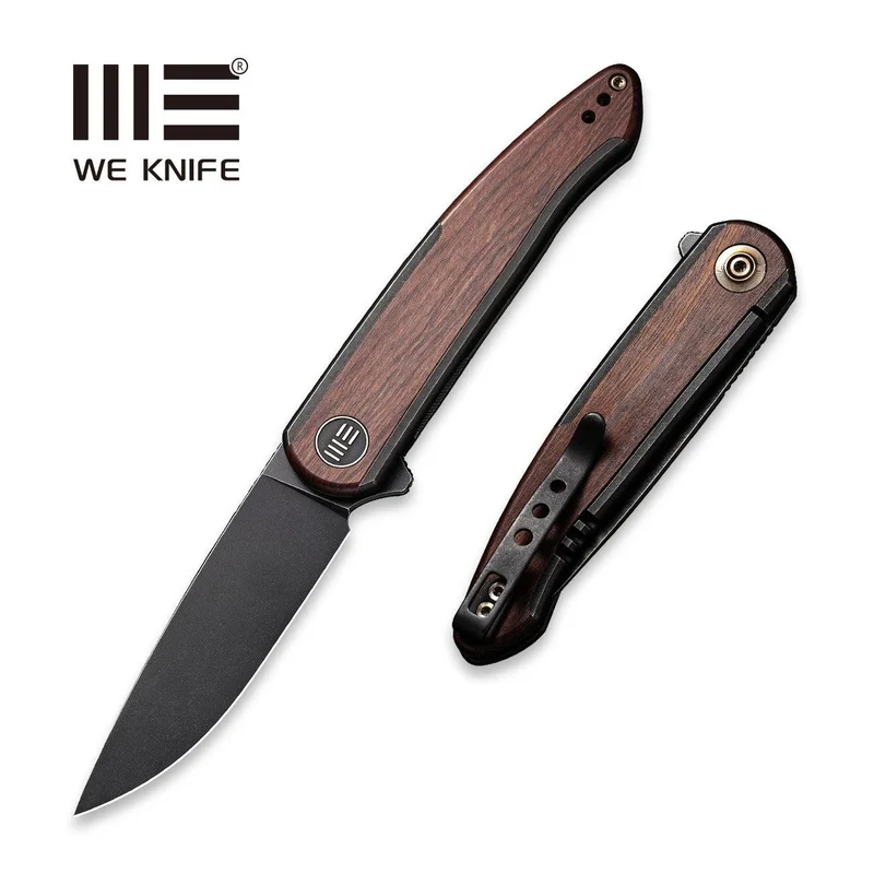 WEKNIFE Smooth Sentinel Flipper Knife Titanium & Wood Handle (2.97" CPM 20CV Blade) WE20043-3