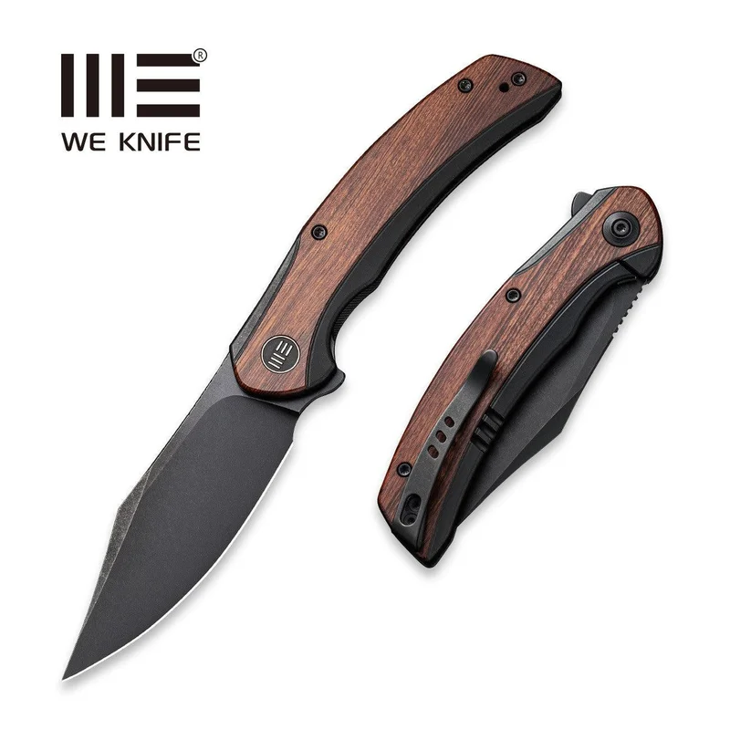 WEKNIFE Snick Flipper Knife Titanium & Wood Handle (3.47" CPM 20CV Blade) WE19022F-3