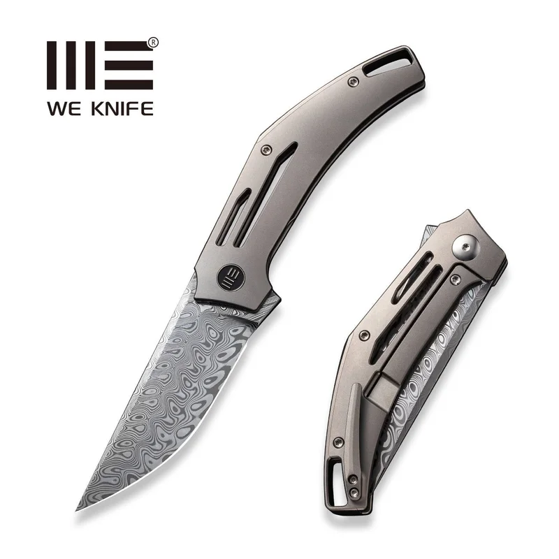 WEKNIFE Speedliner Flipper Knife Titanium Handle (3.39" Damasteel Blade) WE22045C-DS1