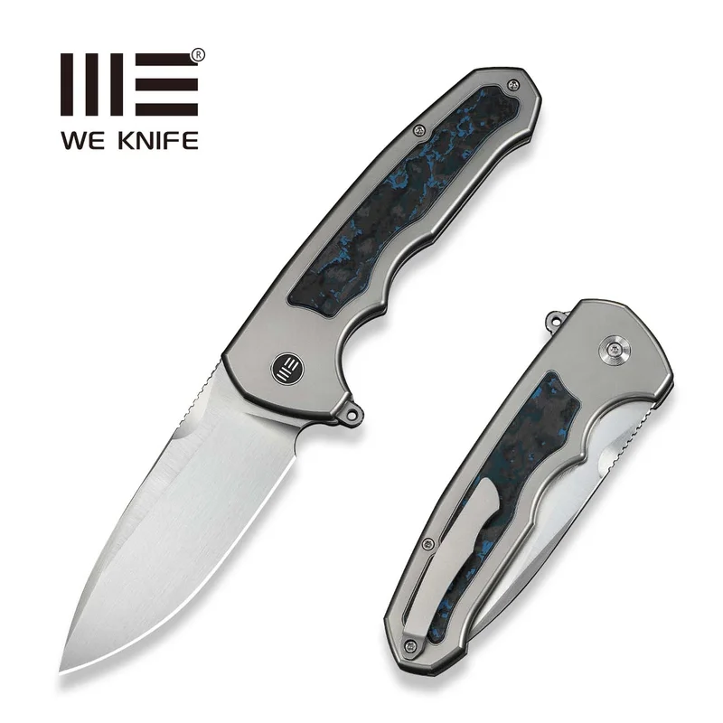 WEKNIFE Starlash Flipper Knife Titanium & FatCarbon Fiber Handle (3.97" M390 Blade) WE23011D-2