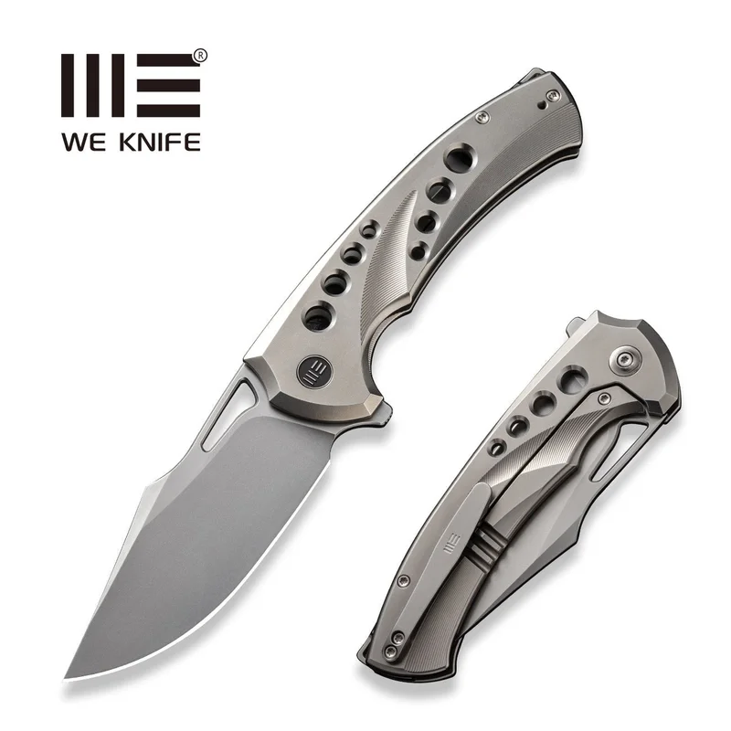WEKNIFE Swiftfin Flipper & Thumb Hole Knife Titanium Handle (3.8" CPM 20CV Blade) WE23051-2