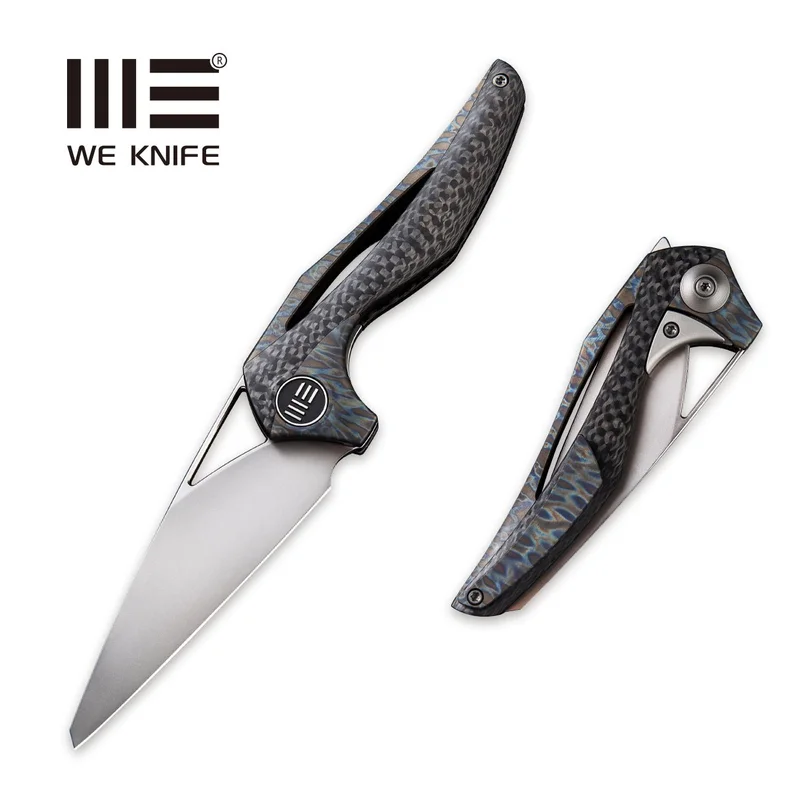 WEKNIFE ternA Flipper & Thumb Hole Knife Titanium & Carbon Fiber Handle (3.28" M390 Blade) 918B