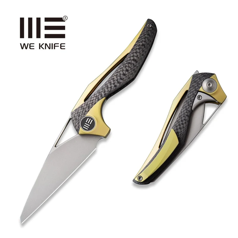 WEKNIFE ternA Flipper & Thumb Hole Knife Titanium & Carbon Fiber Handle (3.28" M390 Blade) 918C
