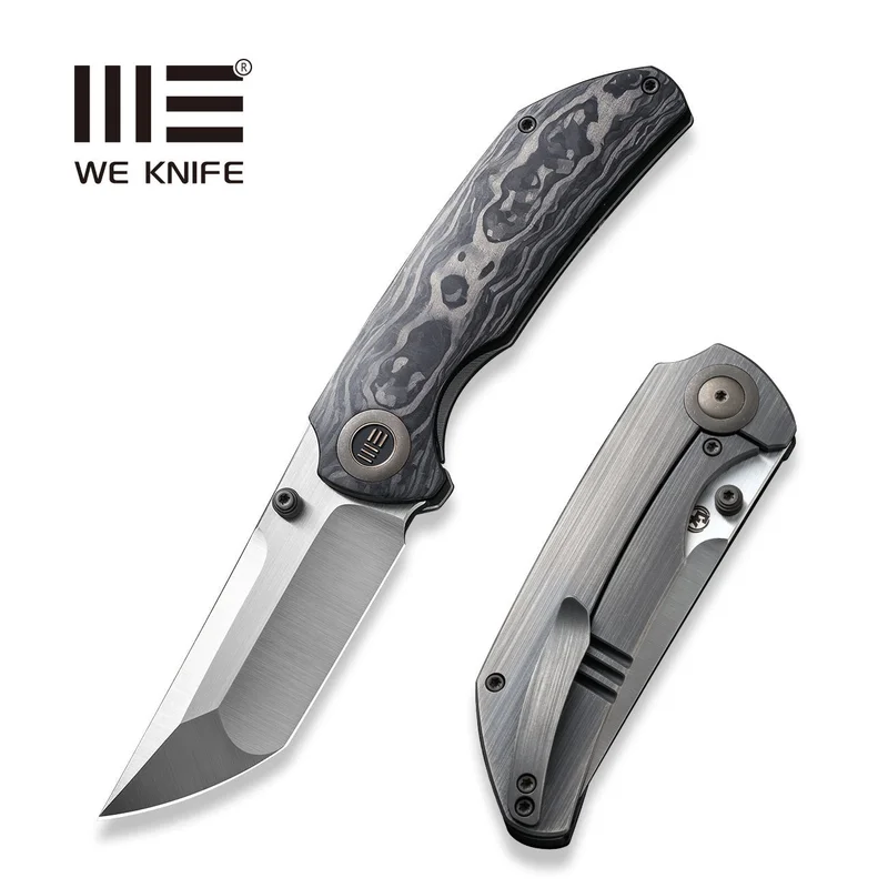 WEKNIFE Thug XL Thumb Stud Knife Titanium & Carbon Fiber Handle (3.35" CPM 20CV Blade) WE20028E-1