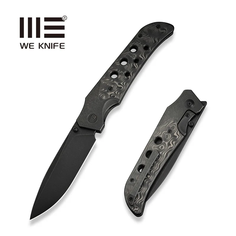 WEKNIFE WE-Guthrie Thumb Stud & Front Flipper Knife Titanium & Carbon Fiber Handle (3.94" CPM 20CV Blade) WE23072B-1