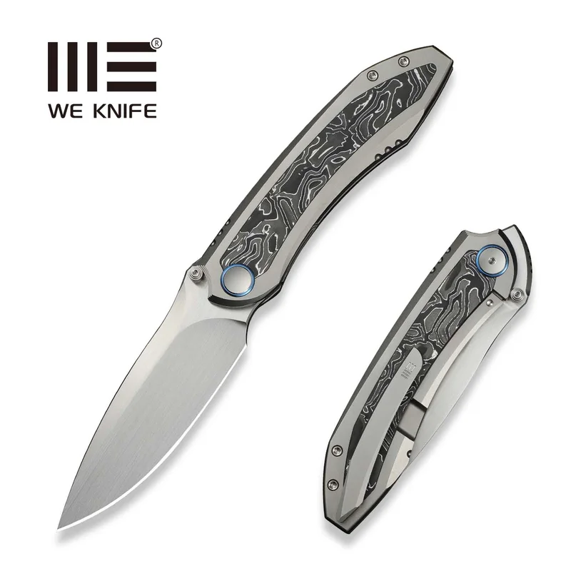 WEKNIFE Winsome Thumb Stud & Front Flipper Knife Titanium & Carbon Fiber Handle (3.74" M390 Blade) WE23092-2
