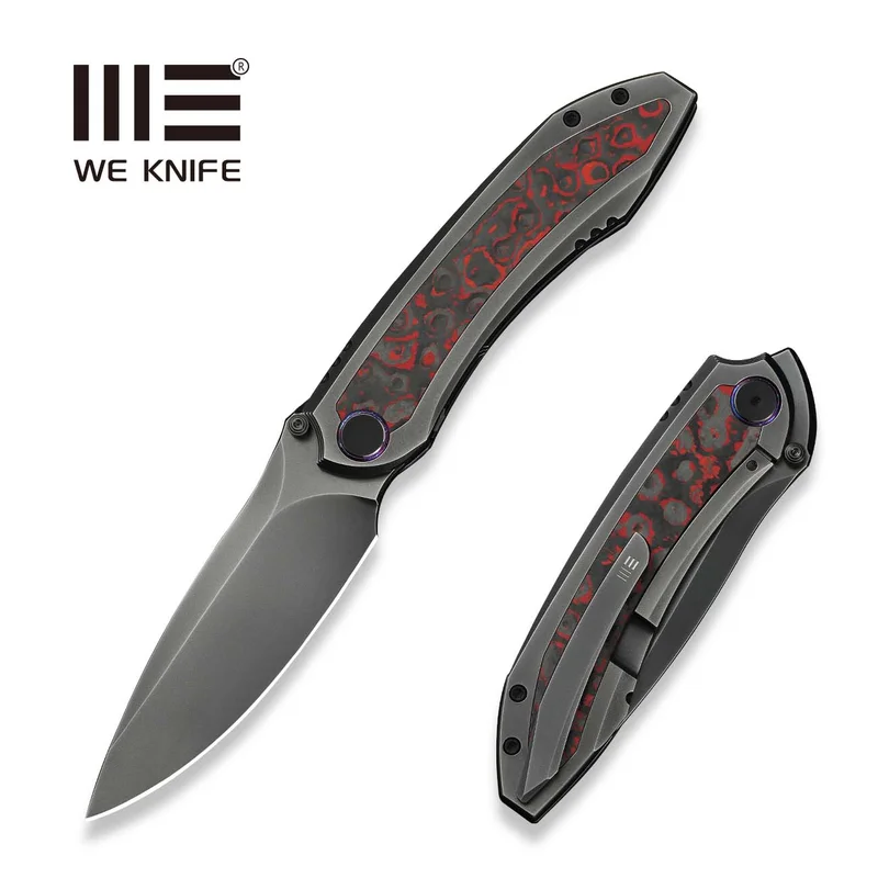 WEKNIFE Winsome Thumb Stud & Front Flipper Knife Titanium & FatCarbon Fiber Handle (3.74" M390 Blade) WE23092-4