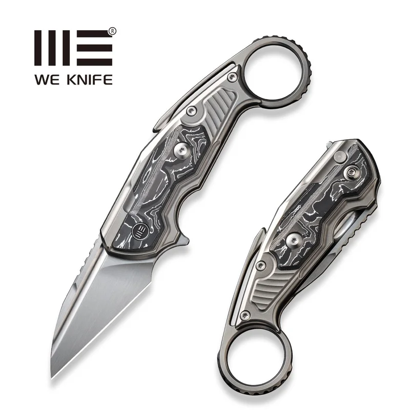 WEKNIFE Yardbird Flipper & Button Lock Knife Titanium & Carbon Fiber Handle (2.44" CPM 20CV Blade) WE22021-3