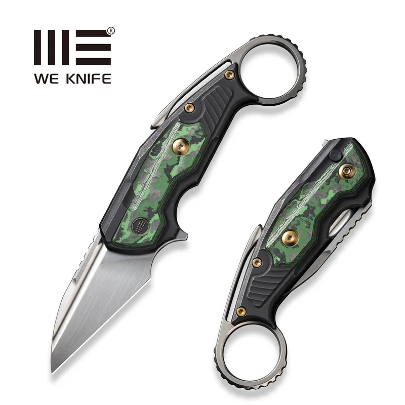 WEKNIFE Yardbird Flipper & Button Lock Knife Titanium & FatCarbon Fiber Handle (2.44" CPM 20CV Blade) WE22021-4