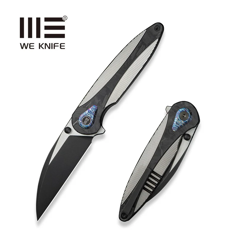 WEKNIFE Zenthra Flipper & Thumb Stud Knife Titanium & Carbon Fiber Handle (3.3" M390 Blade) WE24021C-1