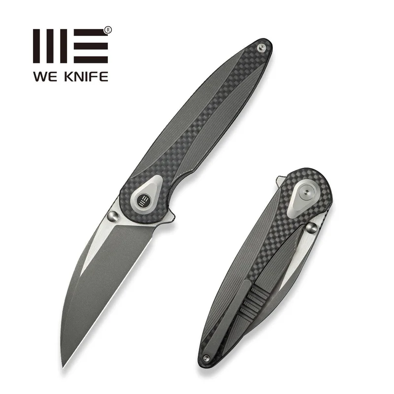 WEKNIFE Zenthra Flipper & Thumb Stud Knife Titanium & Carbon Fiber Handle (3.3" M390 Blade) WE24021C-2