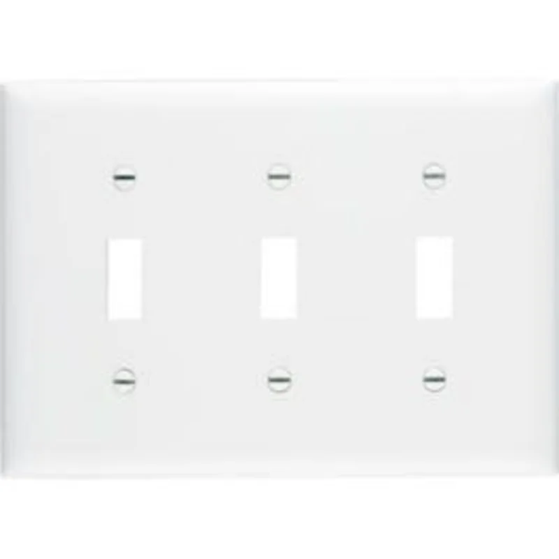 White 3-Toggle Opening Nylon Wall Plate