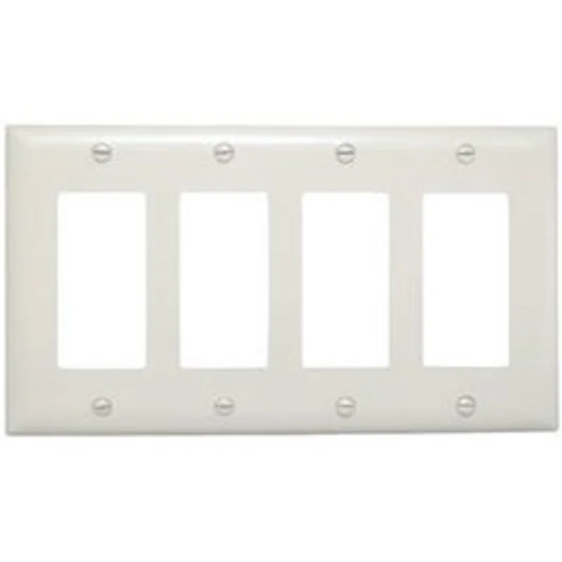White 4 Decorator Opening Nylon Wall Plate