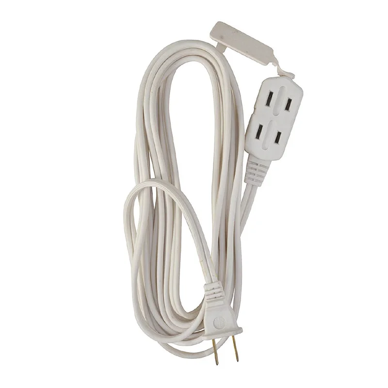Woods 3-Outlet Extension Cords 15 ft. White White